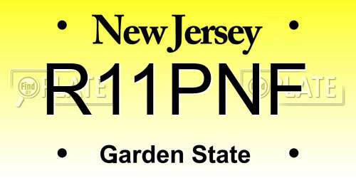 R11PNF New Jersey License Plate