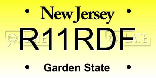 R11RDF New Jersey License Plate