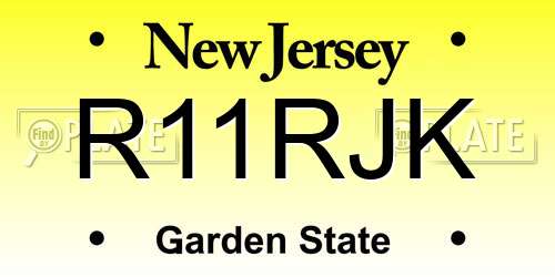 R11RJK New Jersey License Plate