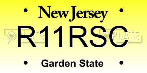 R11RSC New Jersey License Plate