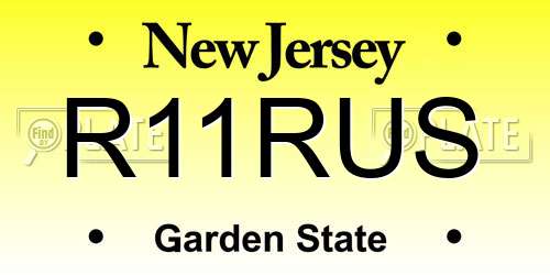 R11RUS New Jersey License Plate