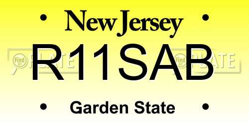 R11SAB New Jersey License Plate