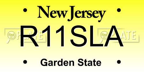 R11SLA New Jersey License Plate