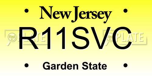 R11SVC New Jersey License Plate