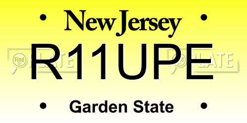 R11UPE New Jersey License Plate