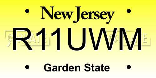 R11UWM New Jersey License Plate