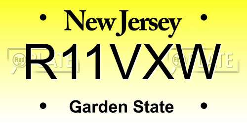 R11VXW New Jersey License Plate