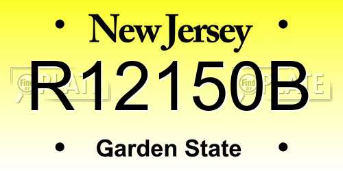 R12150B New Jersey License Plate