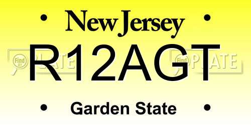 R12AGT New Jersey License Plate