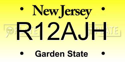 R12AJH New Jersey License Plate