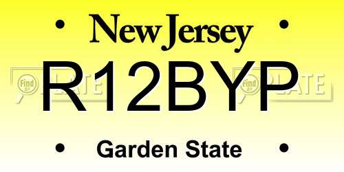 R12BYP New Jersey License Plate