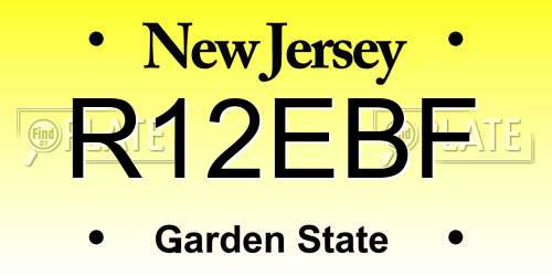 R12EBF New Jersey License Plate