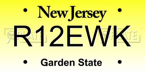 R12EWK New Jersey License Plate