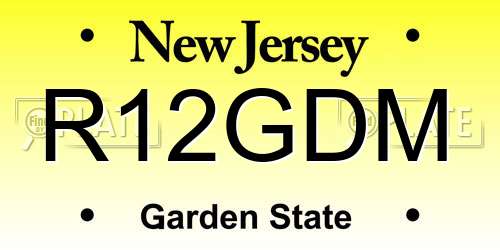 R12GDM New Jersey License Plate