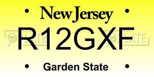 R12GXF New Jersey License Plate