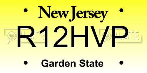 R12HVP New Jersey License Plate