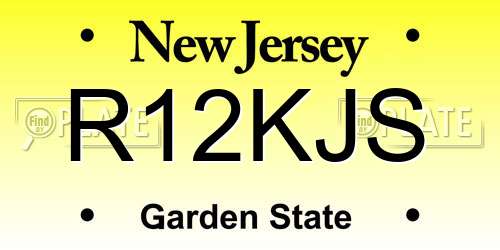 R12KJS New Jersey License Plate