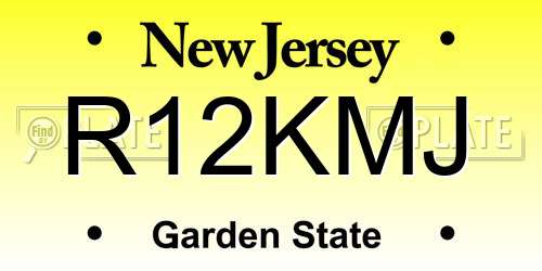 R12KMJ New Jersey License Plate