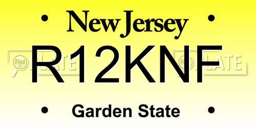 R12KNF New Jersey License Plate