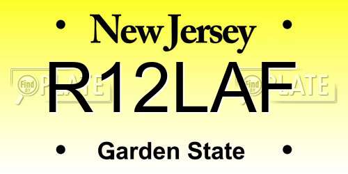 R12LAF New Jersey License Plate