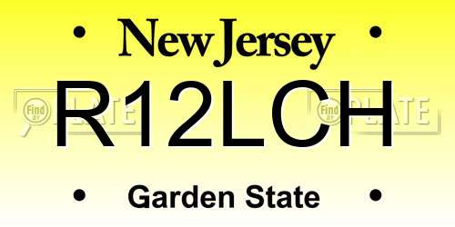 R12LCH New Jersey License Plate