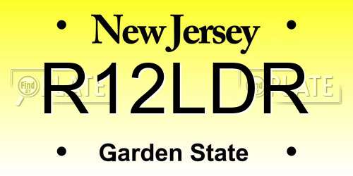 R12LDR New Jersey License Plate