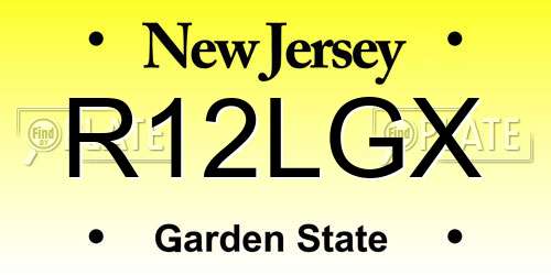 R12LGX New Jersey License Plate