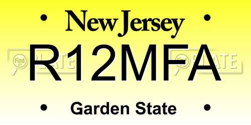 R12MFA New Jersey License Plate