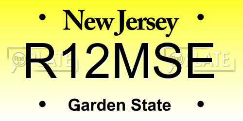 R12MSE New Jersey License Plate