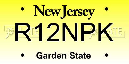 R12NPK New Jersey License Plate