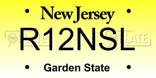 R12NSL New Jersey License Plate