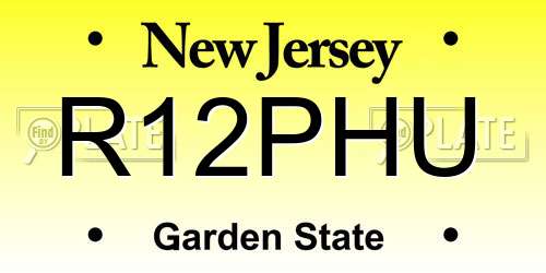 R12PHU New Jersey License Plate