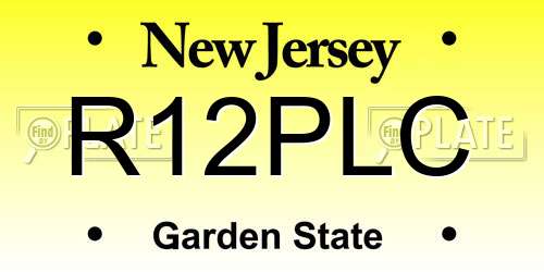 R12PLC New Jersey License Plate