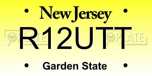 R12UTT New Jersey License Plate