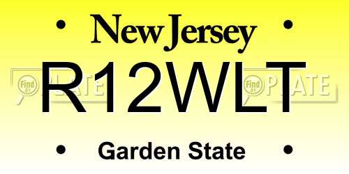 R12WLT New Jersey License Plate