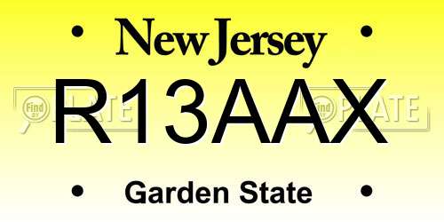 R13AAX New Jersey License Plate