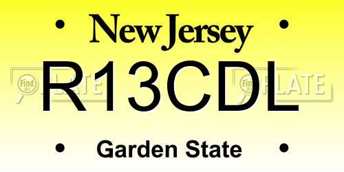R13CDL New Jersey License Plate
