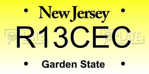 R13CEC New Jersey License Plate