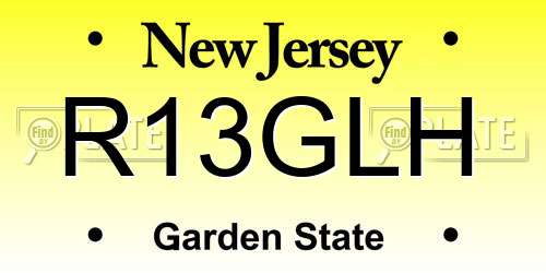 R13GLH New Jersey License Plate