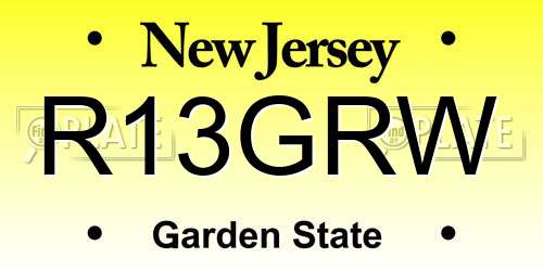 R13GRW New Jersey License Plate