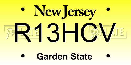 R13HCV New Jersey License Plate
