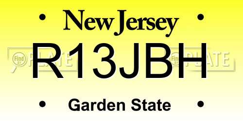 R13JBH New Jersey License Plate
