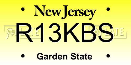 R13KBS New Jersey License Plate