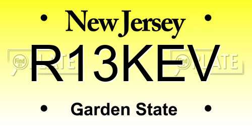 R13KEV New Jersey License Plate
