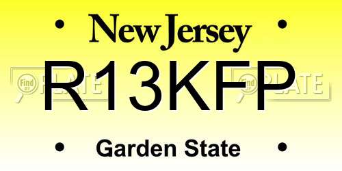 R13KFP New Jersey License Plate