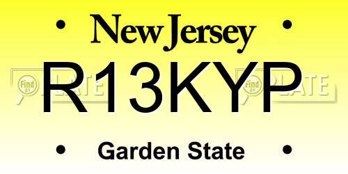 R13KYP New Jersey License Plate