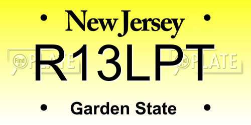 R13LPT New Jersey License Plate