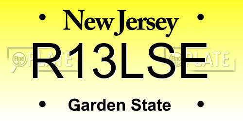 R13LSE New Jersey License Plate
