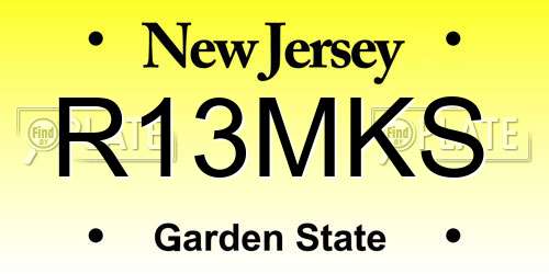 R13MKS New Jersey License Plate