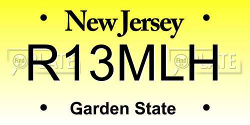 R13MLH New Jersey License Plate